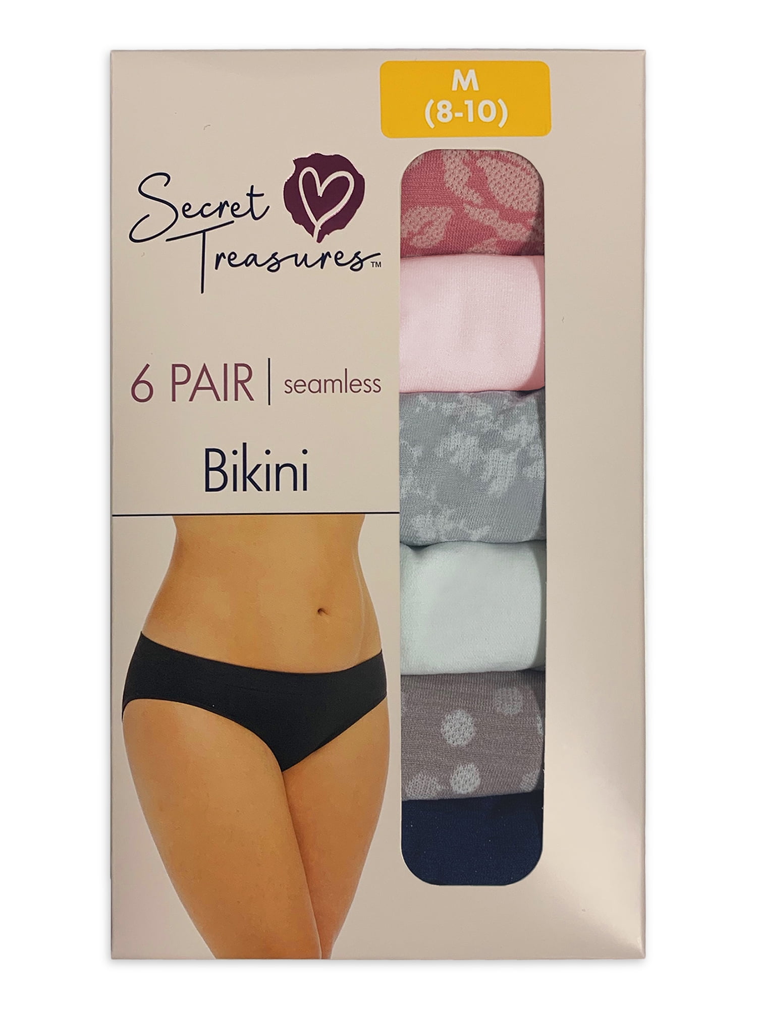 4 Pair Vintage Secret Treasures Hi-Leg Bikini Underwear Panty Size Medium  (6)