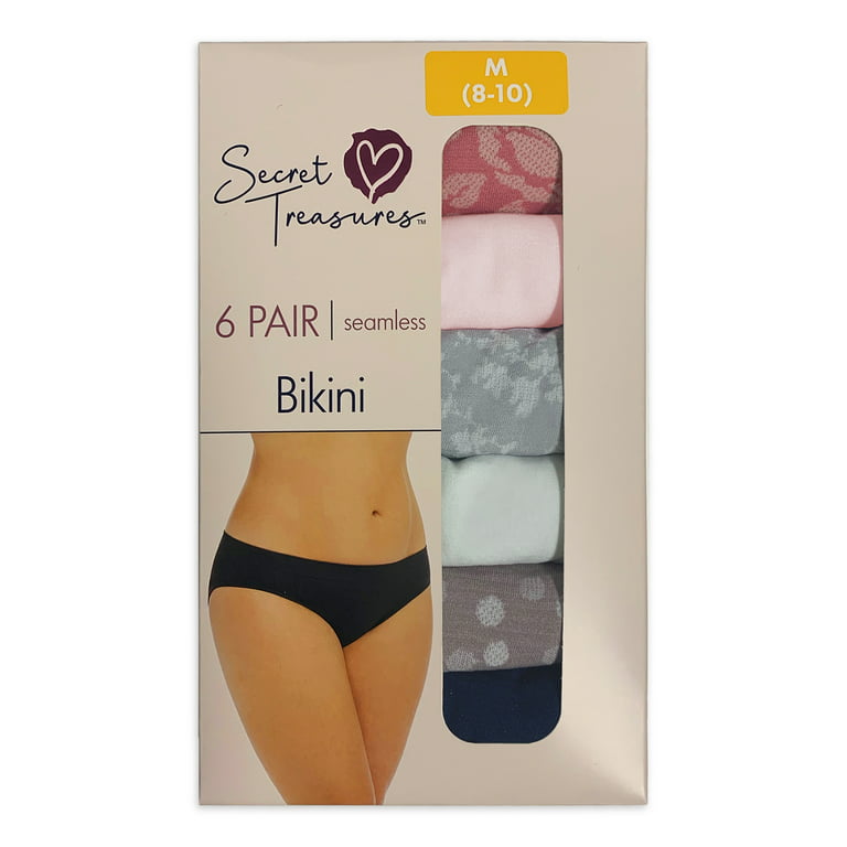 Secret Treasures Women's Seamless Bikini Panties, 6-Pack 