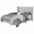 thumbnail image 4 of Home Design Brady Queen Upholstered Panel Bed with Tufted Wingback Headboard, Silver Faux Leather, 4 of 7