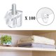 thumbnail image 1 of Estantes de soporte para estantes 100 piezas de plástico duradero, fácil de instalar, liviano para armario, armario, muebles, armario, despensa, SOLEDAD Clavijas de estante, 1 of 10