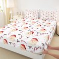 thumbnail image 2 of Manfei Red Santa Claus Twin Sheet Sets for Child, Dreamy Christmas Stars Twin Fitted Sheet, Winter Cartoon Plant Flat Sheet, Lightweight Room Decor, 3pcs, 2 of 6