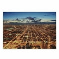 thumbnail image 1 of City Cutting Board, Chicago Downtown Skyline Aerial Panorama View at Dusk with Skyscrapers, Decorative Tempered Glass Cutting and Serving Board, Small Size, Orange Dark Orange Blue, by Ambesonne, 1 of 1