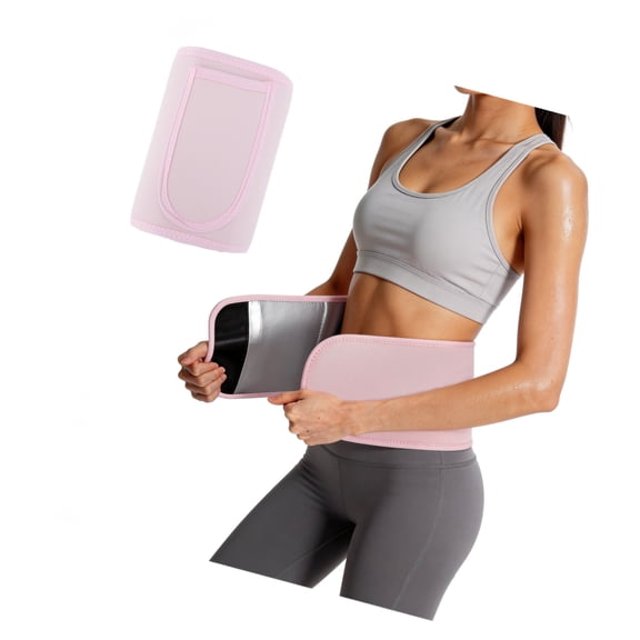 Vocoste Waist Trimmer Belt Silver-ion Sweat Anti-Slip Waist Belt with Pocket M Pink