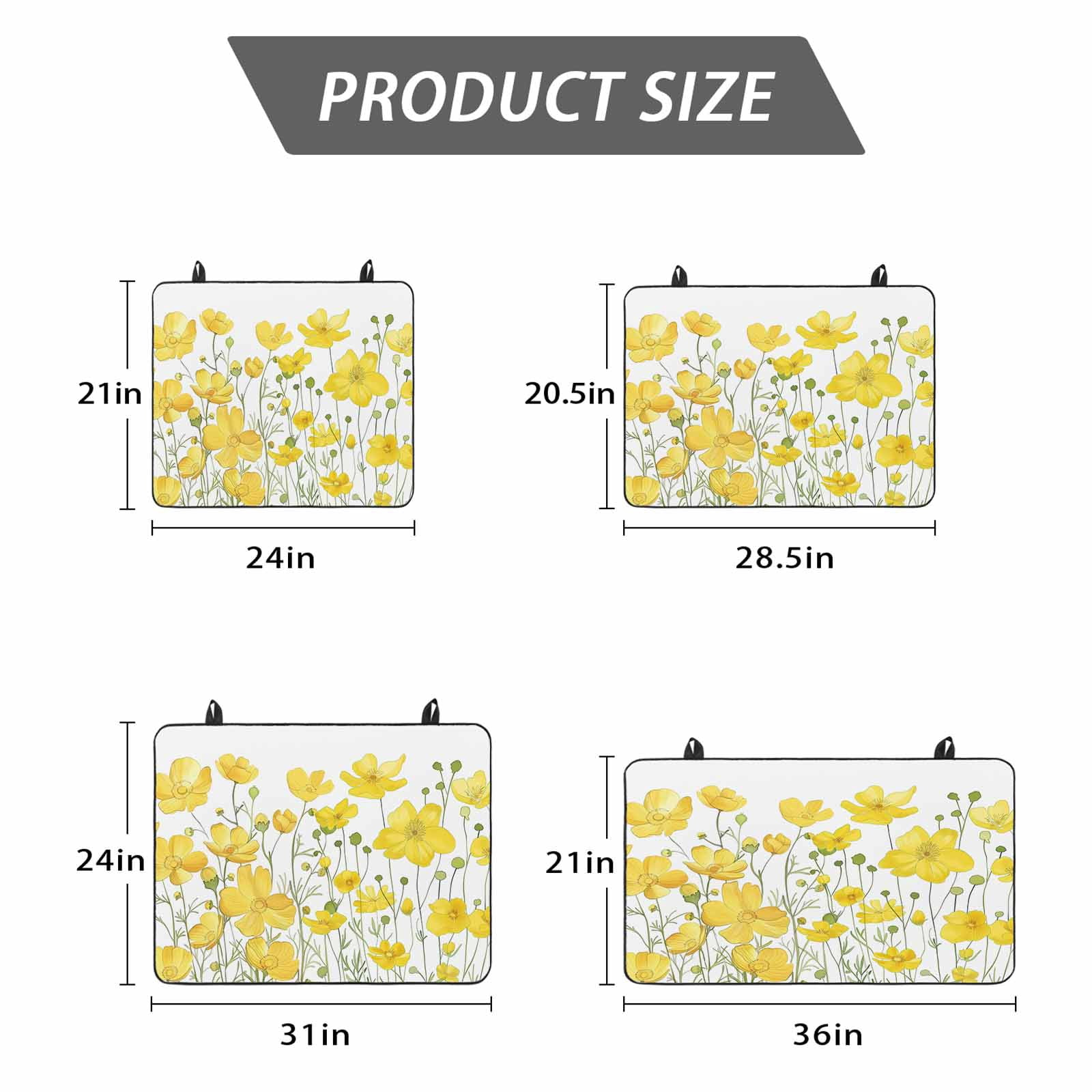Yellow Daisy Stove Top Cover for Electric Stove, Heat-proof & Non Slip Glass Top Stove Cover Protector, Spring Floral Summer Botanical Watercolor Kitchen Flat Cooktop Rubber Mat 28.5x20.5 Inches