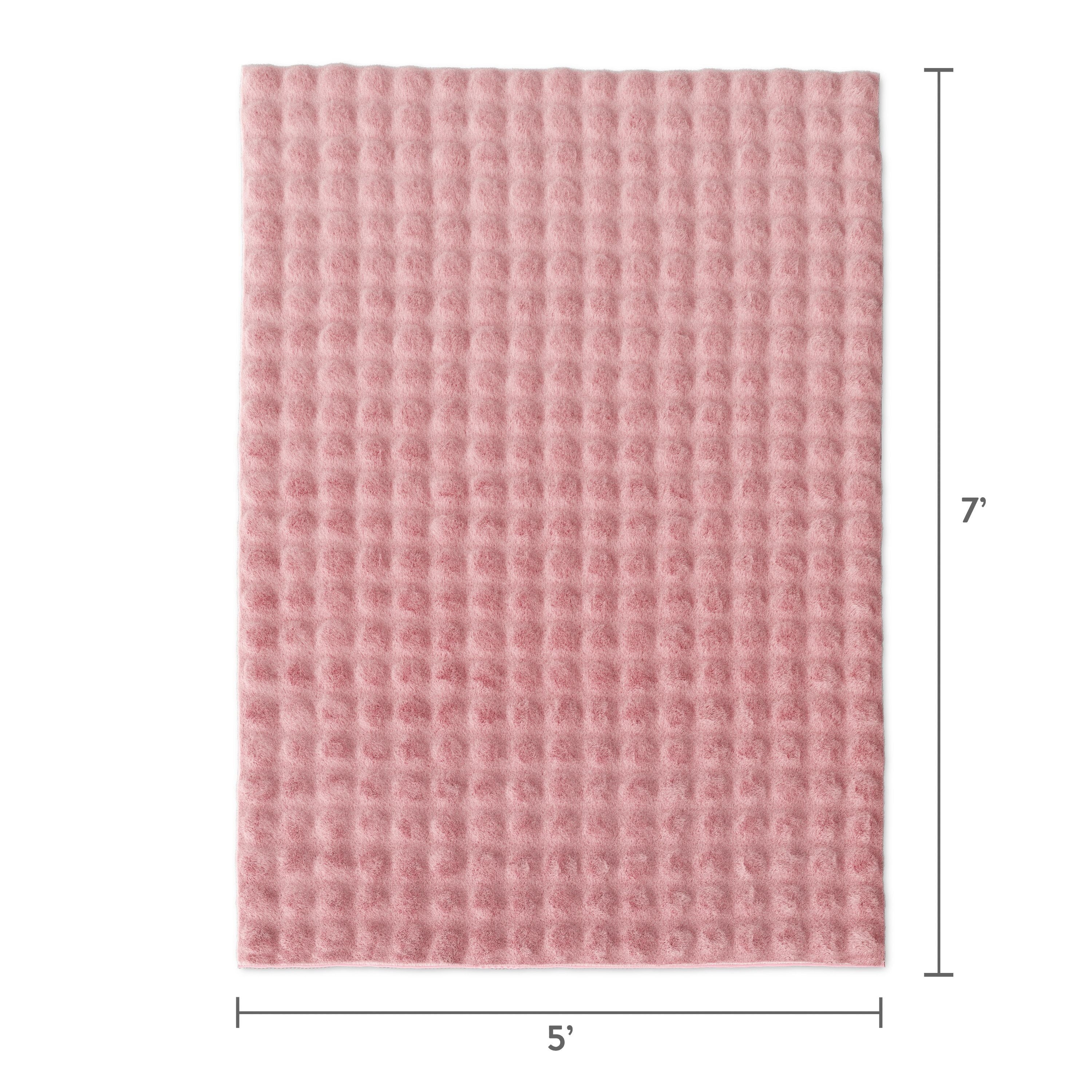 Mainstays Kids Light Pink Bubble Fur Rug, 5' x 7'
