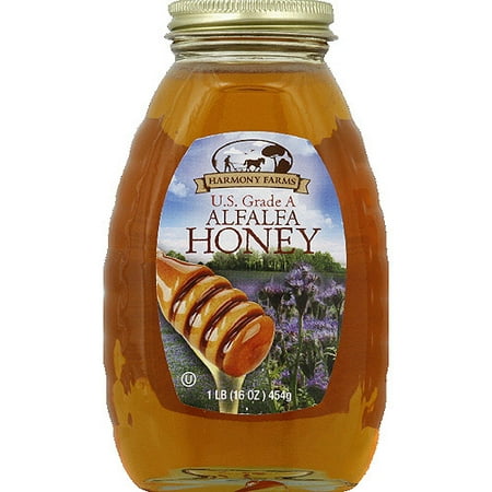 Harmony Farms Alfalfa Honey, 16 oz, (Pack of 6)