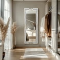 thumbnail image 6 of LUVODI 63" x 22" Luxury Crushed Diamond Full Length Mirror Silver Long Floor Standing Mirror / Wall Mounted, 6 of 13