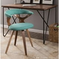 thumbnail image 6 of Gardenia Mid-Century Modern Dining/Accent Chair with Swivel in Walnut Wood and Teal Fabric by LumiSource, 6 of 11
