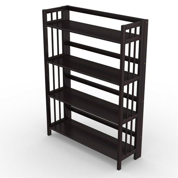 Stony Edge No Assembly Folding Four Shelf Bookcase
