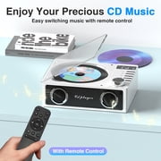 Greadio Bluetooth CD Players Portable with Remote Control, 4000mAh Rechargeable CD Player, CD Players for Home with Speakers , Supports USB, TF, AUX, Optical Input, 1 Count