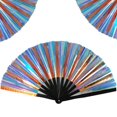 thumbnail image 1 of Hand Fan noxozoqm Boots on The Ground, holográfico, azul, 1 of 7