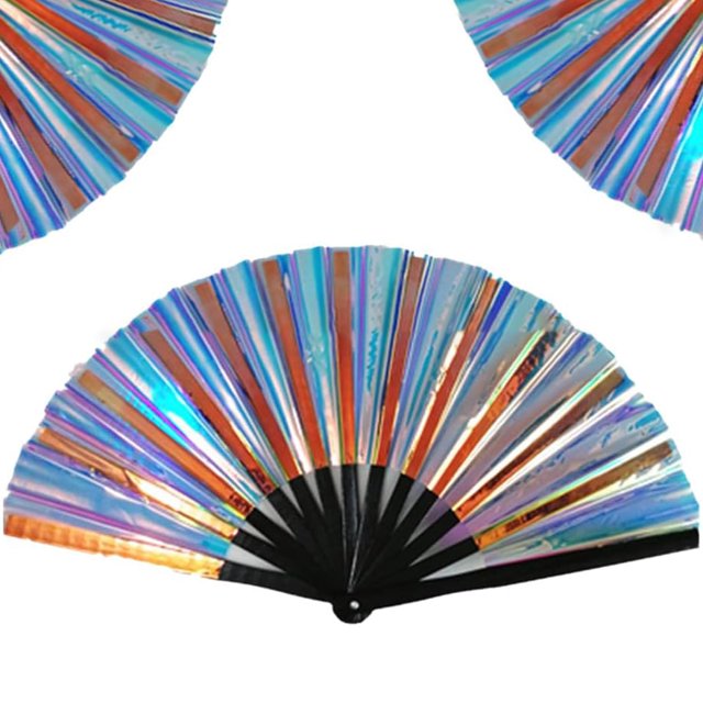 Hand Fan noxozoqm Boots on The Ground, holográfico, azul