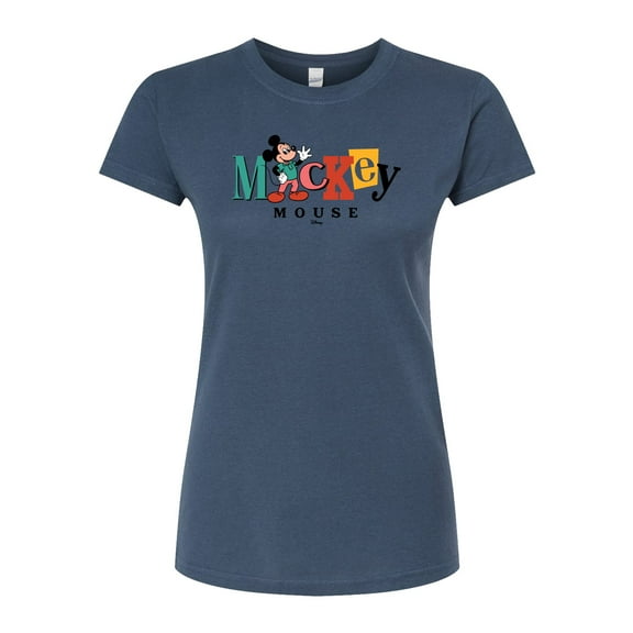 Disney - Mickey Mixed Fonts   - Juniors Fitted Graphic T-Shirt