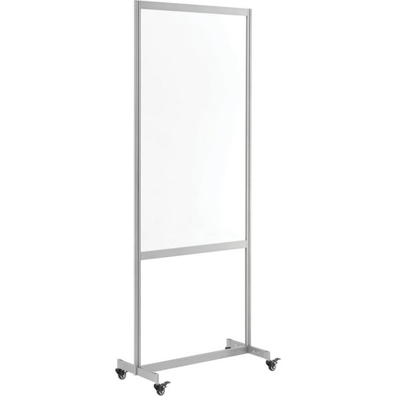 Global Industrial Clear Mobile Divider, Acrylic,  30"W x 75"H