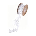 thumbnail image 2 of Ltvvegg 32.81ft Christmas Ribbon, 2.5in Ribbons Leaf Lace Shape Ribbons for Gift Wrapping Autumn Party Christmas Gifts Tree Decorations, White, 2 of 7