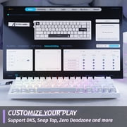 ATTACK SHARK X68 HE 60% Wired Mechanical Gaming Keyboard, Rapid Trigger, Adjustable Actuation, Hall Effect Magnetic Switches, 8KHz Polling Rate, RGB Backlit, PC/Mac Compatible, White Contours