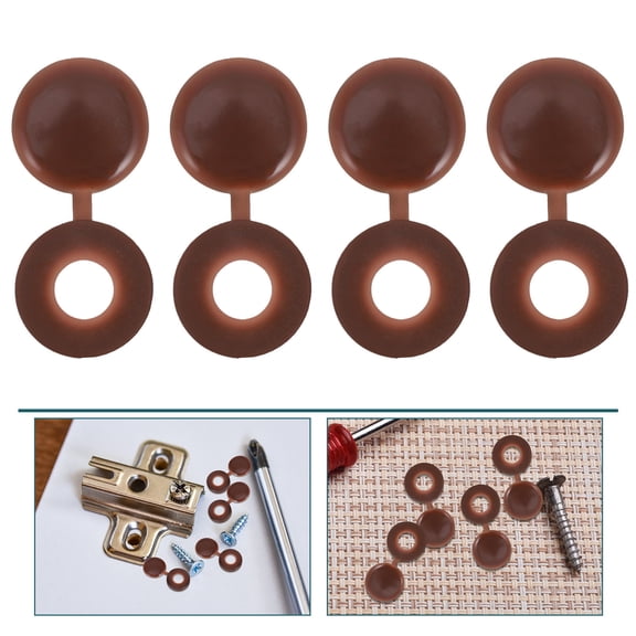 Raindrops  100 Pcs Stainless Heads Screw Decorative Cap Brown Cover Caps