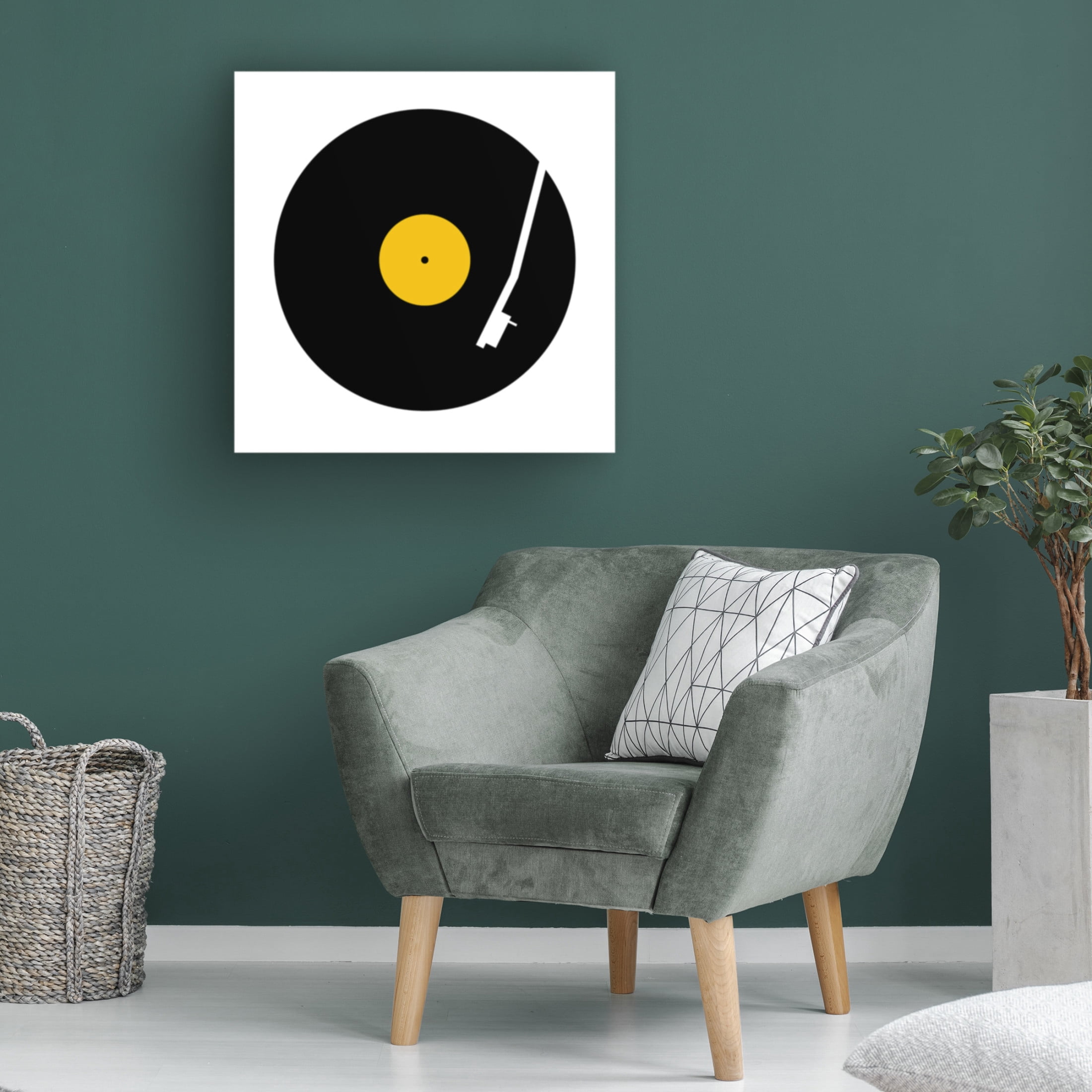 Canvas Wall Art - Tom Quartermaine 'Yellow Abstract Vinyl Square' Wall Art for Living Room, Bedroom, or Office Décor by Trademark Fine Art - 24 x 24 Inches