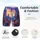 thumbnail image 3 of Balery Taxi Colorful Town Bañador para hombre, shorts de playa de secado rápido con entrepierna y forro de compresión-XX-Large, 3 of 6