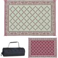 thumbnail image 3 of REVERSIBLE MATS 116095 Outdoor Patio 6-Feet x 9-Feet, Burgundy/Beige RV Camping Mat, 3 of 4