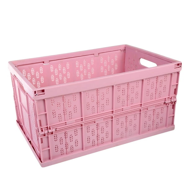 Cesta de almacenamiento portátil plegable multifuncional, cesta para frutas y verduras, colador para fregadero, organizador para coche (rosa)