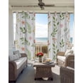 thumbnail image 6 of Pink Green Botanical Blackout Curtains for Bedroom Living Room Darkening Curtains 54 Inch Long Spring Watercolor Floral Leaf Plant Short Curtain for Small Window Treatment Grommet Drapes 42"x54"x2, 6 of 9