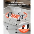 thumbnail image 3 of VEVOR Sliding Shower Chair, 400 lbs Tub Transfer Bench for Bathtub with Swivel Seat, Shower Bench with Pivoting Arms and Backrest, Height & Width Adjustable for Handicap, Seniors,Elderly and Disabled, 3 of 9