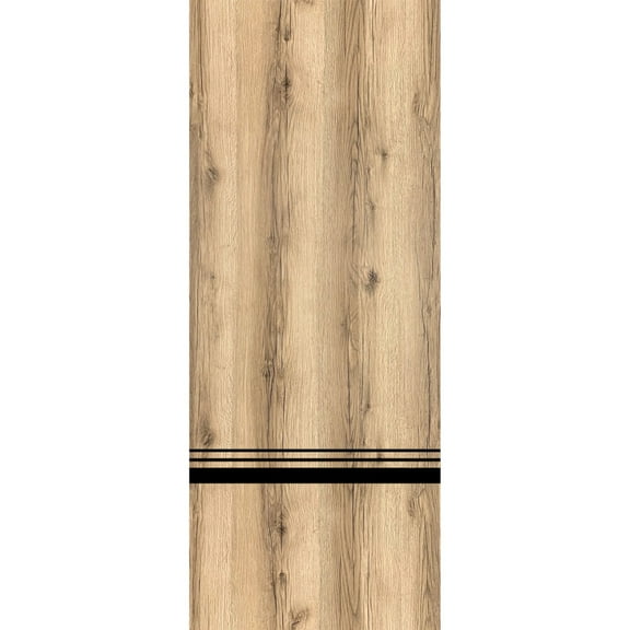 Slab Barn Door Panel 18 x 80 inches | Planum 0012 Oak with Frosted Glass | Sturdy Finished Interior Doors | Pocket Closet Sliding