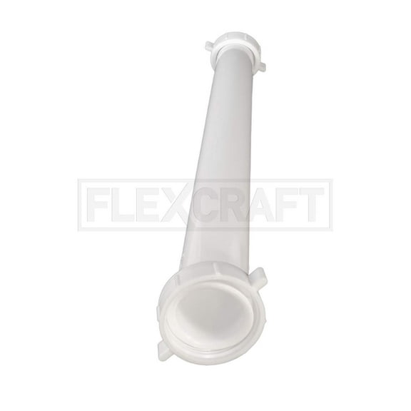 1-1/2 in. x 16 in. Plastic Double End Flanged Tailpiece for Tubular Drain Applications