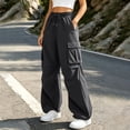 thumbnail image 7 of Aeguzox Womens Pants Elastic Waisted Outdoor Joggers Casual Loose Solid Color Cargo Pants with Multi-Pockets,Sizes S-2XL, 7 of 7