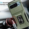 thumbnail image 3 of For Google Pixel 11 / 11 Pro Slim Fit Shockproof Hybrid with Slide Camera Cover & Rotated Ring Kickstand, [Military-Grade] Phone Case,Alpine Green,For Pixel 11 / 11 Pro, 3 of 8
