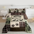 thumbnail image 2 of Homewish Rustic Deer Elk Bedding Comforter Set for Adult, Farmhouse Cabin Twin Comforter Sets, Vintage Brown Green Buffalo Reversible Bedding Set, Ultra Soft Bedroom Decor, 2 Pieces, 2 of 8