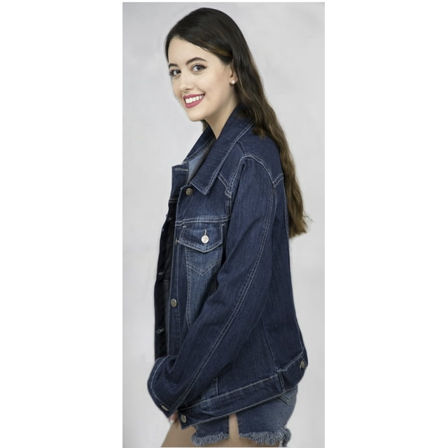 Veste en Denim Basique pour Femmes à Boutons, Manches Longues, Vestes en Jean Extensibles pour Dames