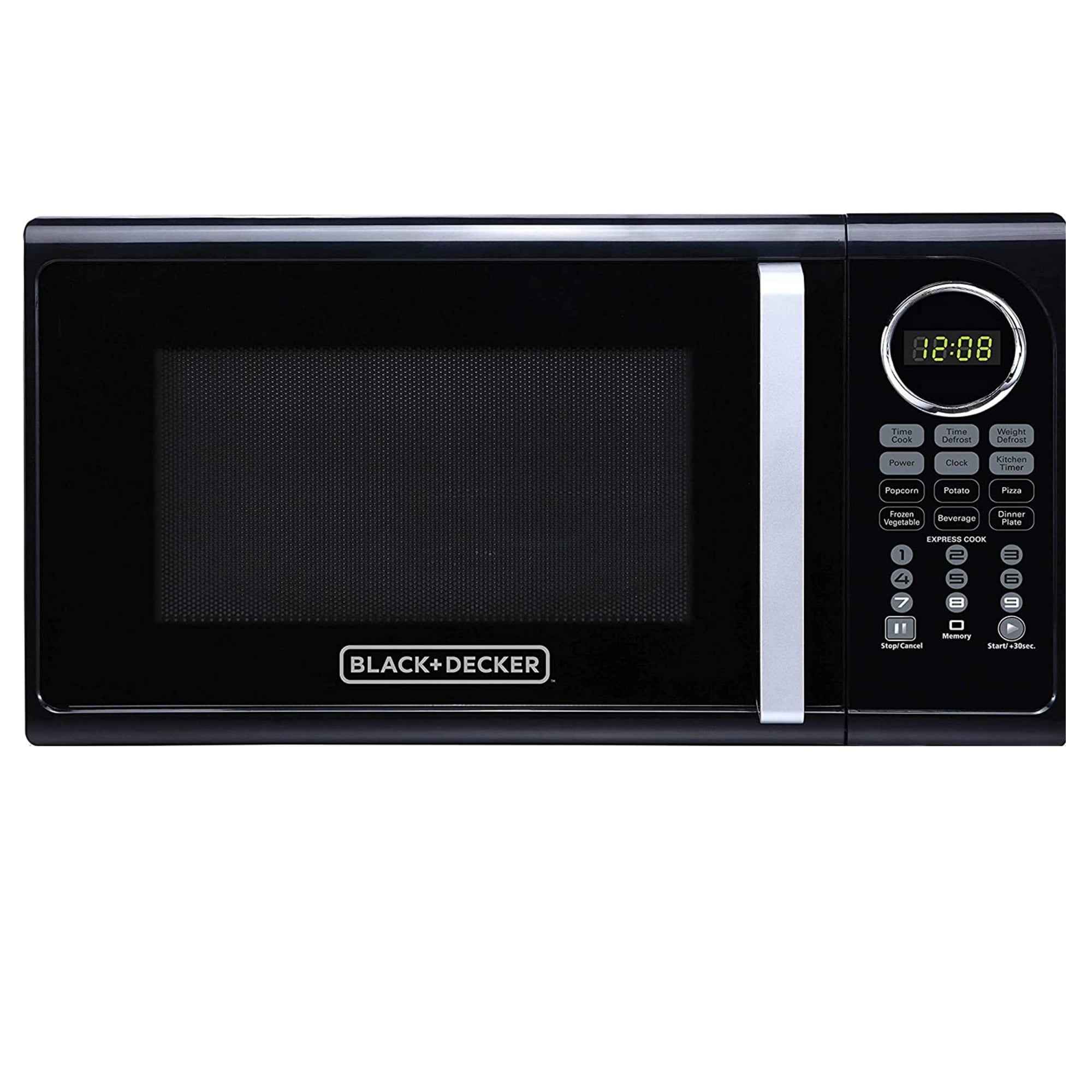 Black Modern Stainless Steel Finish .9cu ft 900-Watt Microwave Oven With Multi-Stage Cooking