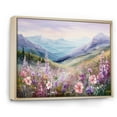 thumbnail image 2 of Designart "Mountain Seasonal Pink Blooms" Seasonal Flowers Floater Framed Canvas Art Print, 2 of 5