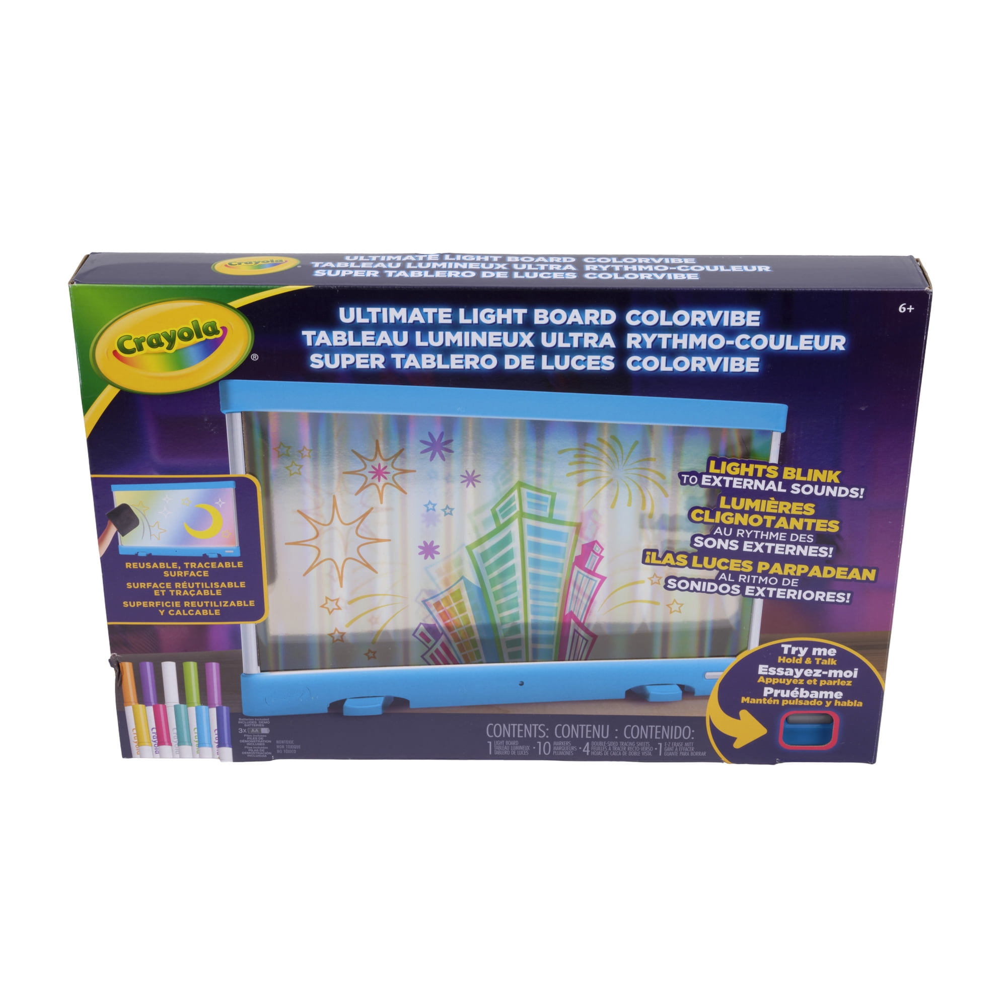 Crayola Ultimate Light Board ColorVibe, Sound Reactive Light Up Drawing Tablet for Kids, LED Art Projector Board, Kids Gifts, Toys for Boys & Girls, Ages 6+