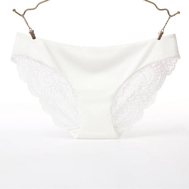 Ropa interior de mujer de seda de hielo sin costuras, ropa interior sexy de encaje de gran tamaño, bragas de cintura baja, ropa interior de puro deseo