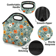 thumbnail image 4 of Herdesigns Floral Flower Plant Neoprene Lunch Bag, Blooming Flowers Insulated Lunch Box for Women Men Washable Lunch Tote Soft Lunch Container With Zipper for Work Picnic Travel, 4 of 7