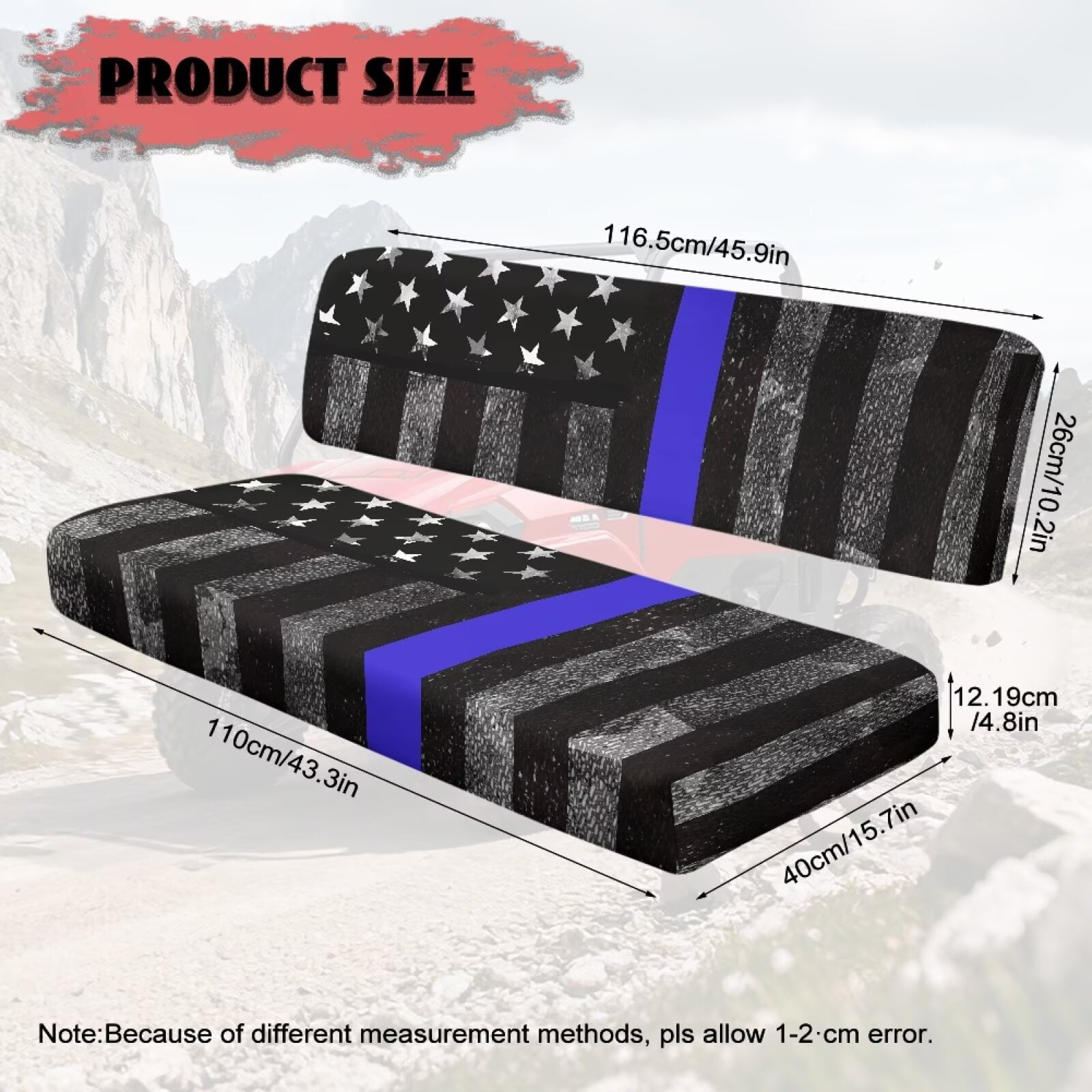 Yuyamidu American Flag UTV Seat Covers Bench Seat Cover and Backrest Cover 4 Wheeler Accessories Compatible with Kawasaki Mule 3000 3010 3020 4000 4010 (2001-2023 2025)
