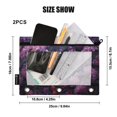 thumbnail image 4 of Cats Flowers Floral Purple 2 Pack Pencil Pouches Zipper Pencil Case 3 Ring Pencil Pouch Cosmetic Bag, 4 of 6