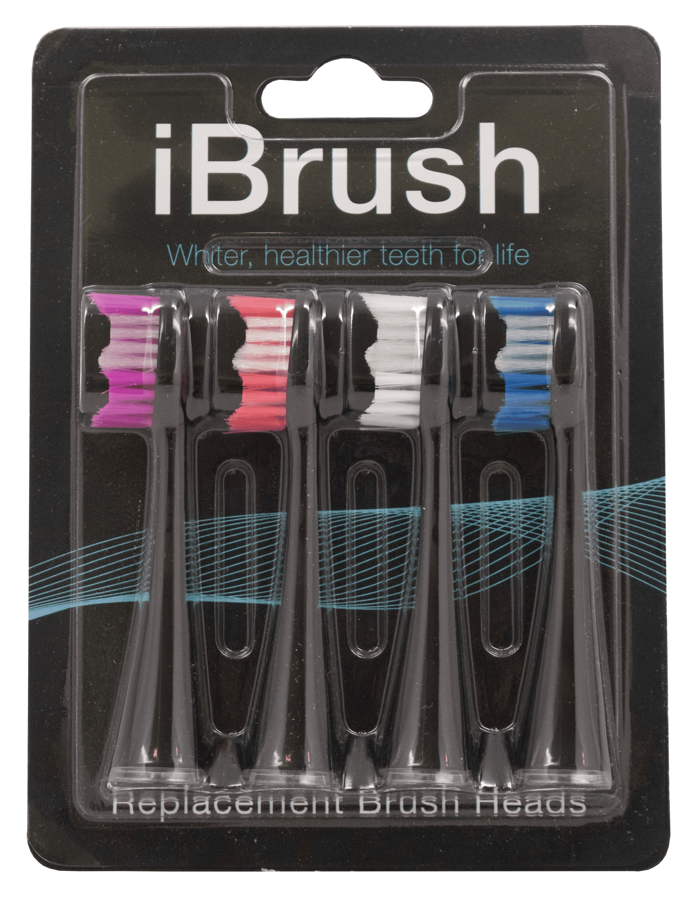 iBrush Professional Sonic Toothbrush Heads (Black/4 count)