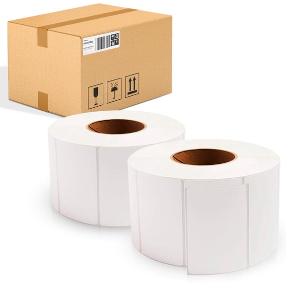 Thermal Transfer Shipping Labels White Matte Perforated 9300 count 4 x 2.5 in 4 pack