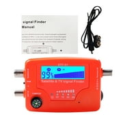Arealer 2 in 1 Satellite and TV Signal Finder LCD Digital Satellite Finder Portable TV Signal Strength Meter Signal Finding Meter with Compass Buzzer