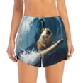 thumbnail image 4 of Lsque Surfing Guinea Pig Printed Women's Running Shorts with Liner Pockets,Elastic Quick Dry Workout Athletic Gym Yoga Shorts,Womens High Waist Shorts-Large, 4 of 9