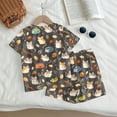 thumbnail image 5 of Grblisyd Girls 2 Piece Outfits Cute Animal Print Short Sleeve Crew Neck Tops and Elastic Waist Shorts Set Soft fashion Clothing Sets, 5 of 7