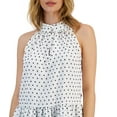 thumbnail image 2 of Tommy Hilfiger Women's Printed Sleeveless Peplum Hem Top White Size X-Large, 2 of 3