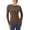 Brown, variant on Yigetop Womens Thermal Underwear Womens Long Sleeve Undershirts Tops Round Neck Slim Fit Baselayer Soft Thermal Underwear Light Tight Long Sleeve Shirts for Women Black L