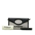 thumbnail image 1 of Pre-Owned Burberry Horseferry Handbag Shoulder Bag Grey Black Cotton Canvas Leather... (Good), 1 of 12