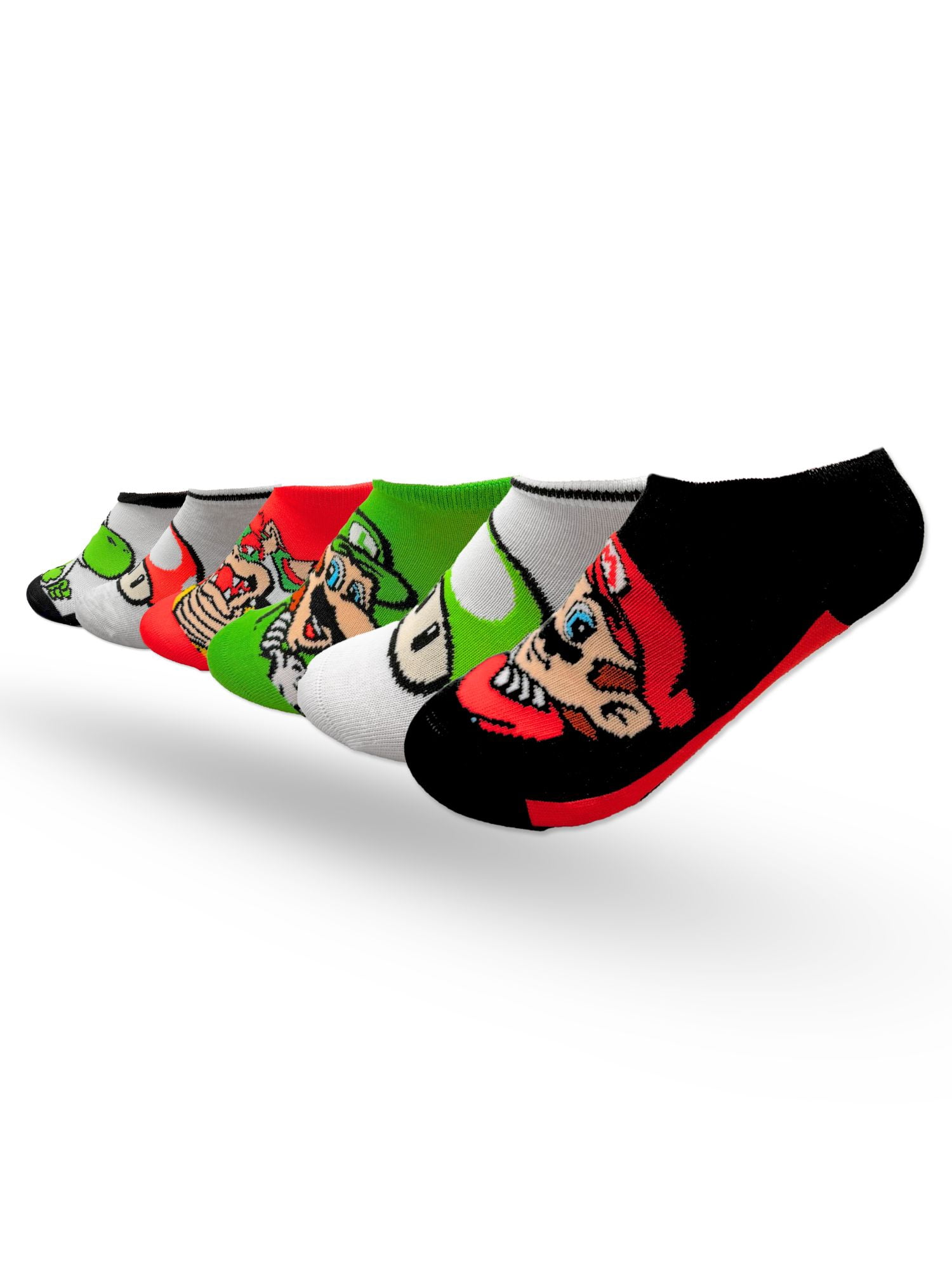 Super Mario Boys No-Show Socks, 6-Pack, Sizes S-L
