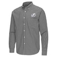 thumbnail image 2 of Men's Antigua Black Tampa Bay Lightning Ellis Tri-Blend Long Sleeve Button-Down Shirt, 2 of 3